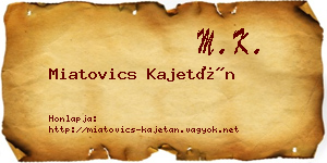 Miatovics Kajetán névjegykártya